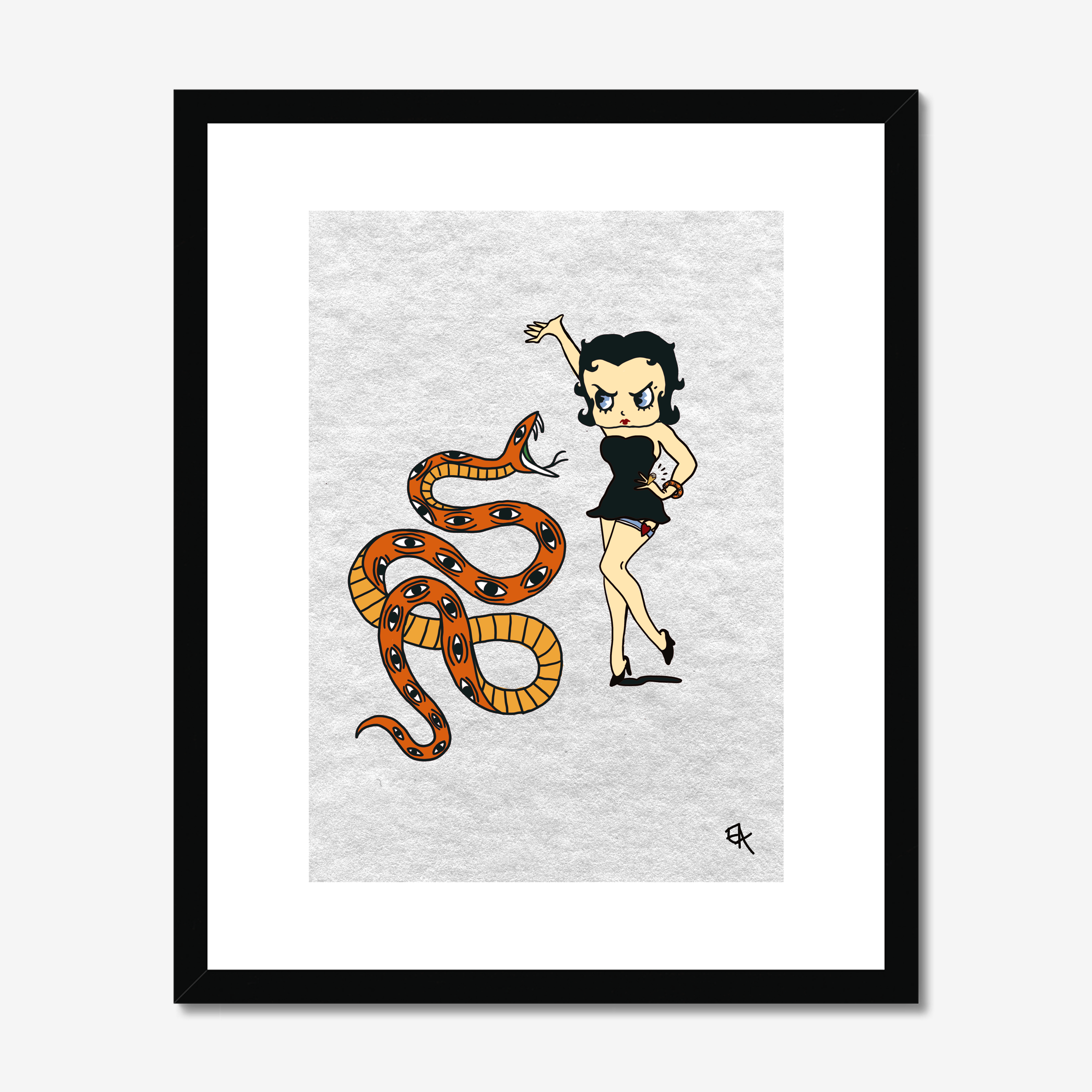 mock up of A3 print in 16x20" frame